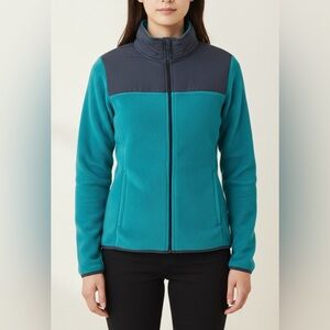 💙 Danskin Fleece Jacket – Turquoise & Gray | Size XXL EUC 💙